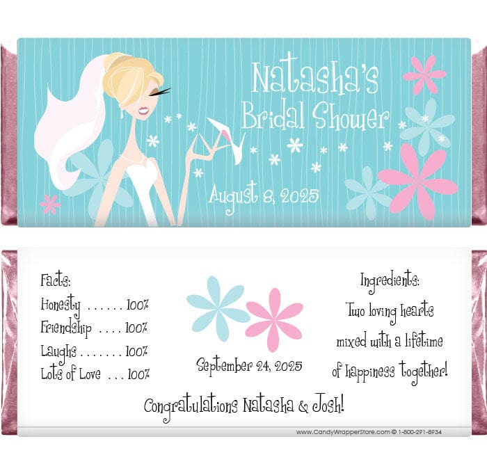 WS218 - Wedding Shower Chic Bride Candy Wrapper Wedding Shower Chic Bride Candy Wrapper Wedding Favors WS218