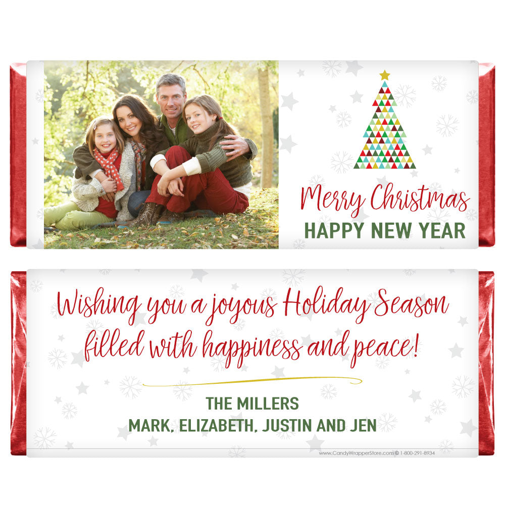 XMAS200PHOTO - Mosiac Christmas Tree with Photo Candy Wrapper Mosiac Christmas Tree with Photo Candy Wrapper Seasonal & Holiday Decorations Candy Wrapper Store