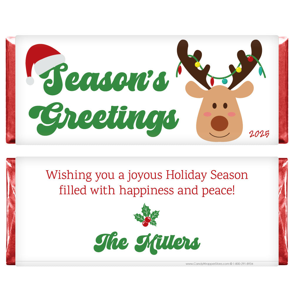 XMAS210 - Reindeer Christmas Candy Wrappers Reindeer Christmas Candy Wrappers Candy Wrapper Store