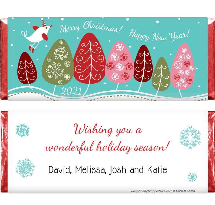 XMAS217 - Little Birdie Christmas Candy Wrappers Little Birdie Christmas Candy Wrappers Candy Wrapper Store