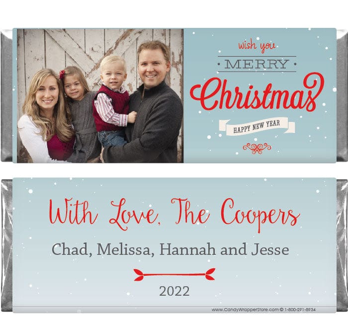 XMAS223PHOTO - Merry Christmas Photo Candy Bar Wrapper Merry Christmas Photo Candy Bar Wrapper Candy Wrapper Store