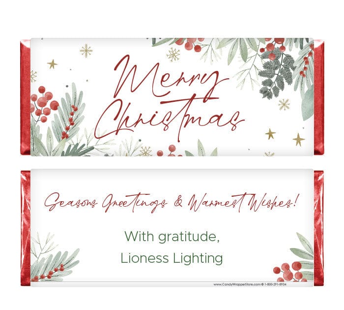 XMAS253 - Christmas Foliage Candy Bar Wrapper Christmas Gnomes Candy Bar Wrapper Candy & Chocolate Candy Wrapper Store