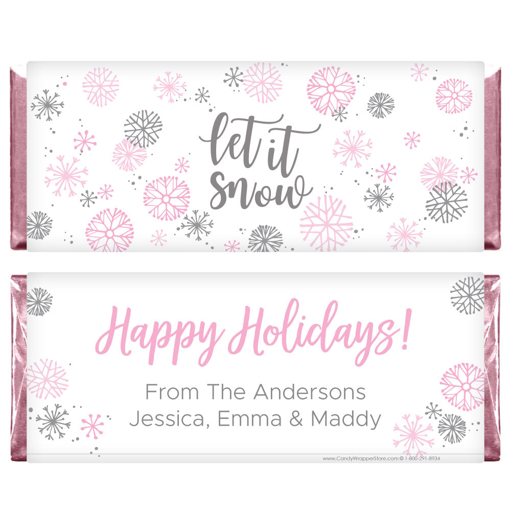 XMAS262 - Snowflake Flurry Let it Snow Happy Holiday Candy Bar Wrapper Snowflake Flurry Let it Snow Happy Holiday Candy Bar Wrapper Candy Wrapper Store
