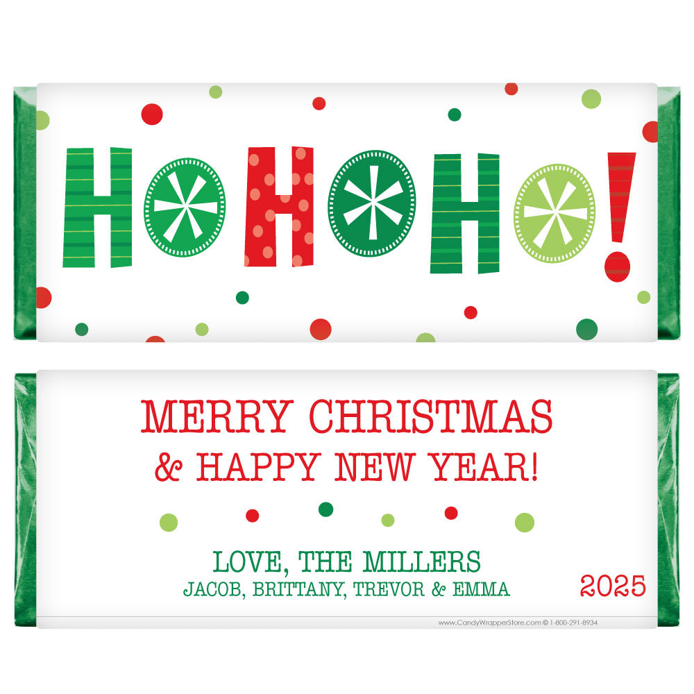 XMAS274 - Ho Ho Ho Christmas 2022 Candy Bar Wrapper Ho Ho Ho Christmas 2022 Candy Bar Wrapper Candy Wrapper Store