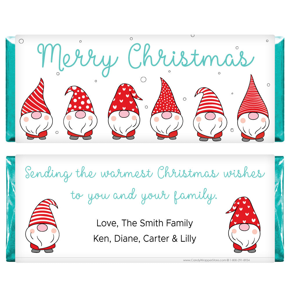XMAS281 - Christmas Gnomes Candy Bar Wrapper Christmas Gnomes Candy Bar Wrapper Candy & Chocolate Candy Wrapper Store