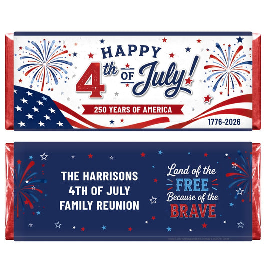 4th of July 250 Years of America Candy Bar Wrapper 4th of July 250 Years of America Candy Bar Wrapper IND213
