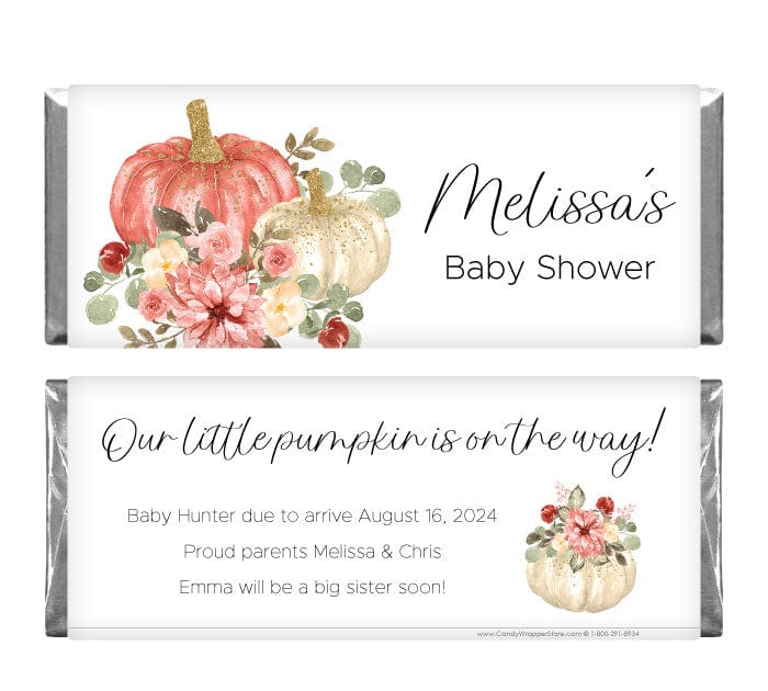 A Little Pumpkin is on the Way Baby Shower Candy Bar Wrappers - BS378 A Little Pumpkin is on the Way Baby Shower Candy Bar Wrappers Baby & Toddler BS378