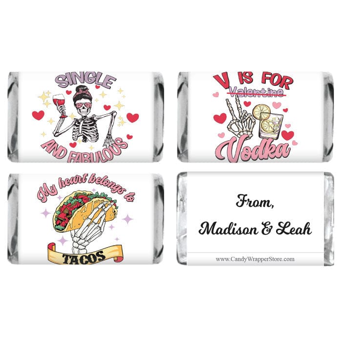 Anti Valentine's Day 12 Designs Miniature Hershey's Candy Bar Wrappers Anti Valentine's Day 12 Designs Miniature Hershey's Candy Bar Wrappers VAL251