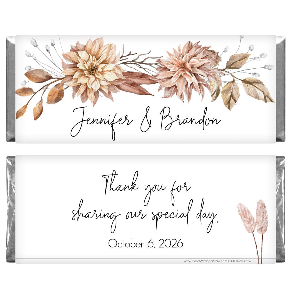 Autumn Leaves Wedding Candy Bar Wrapper Regular Size Wrapper WA406