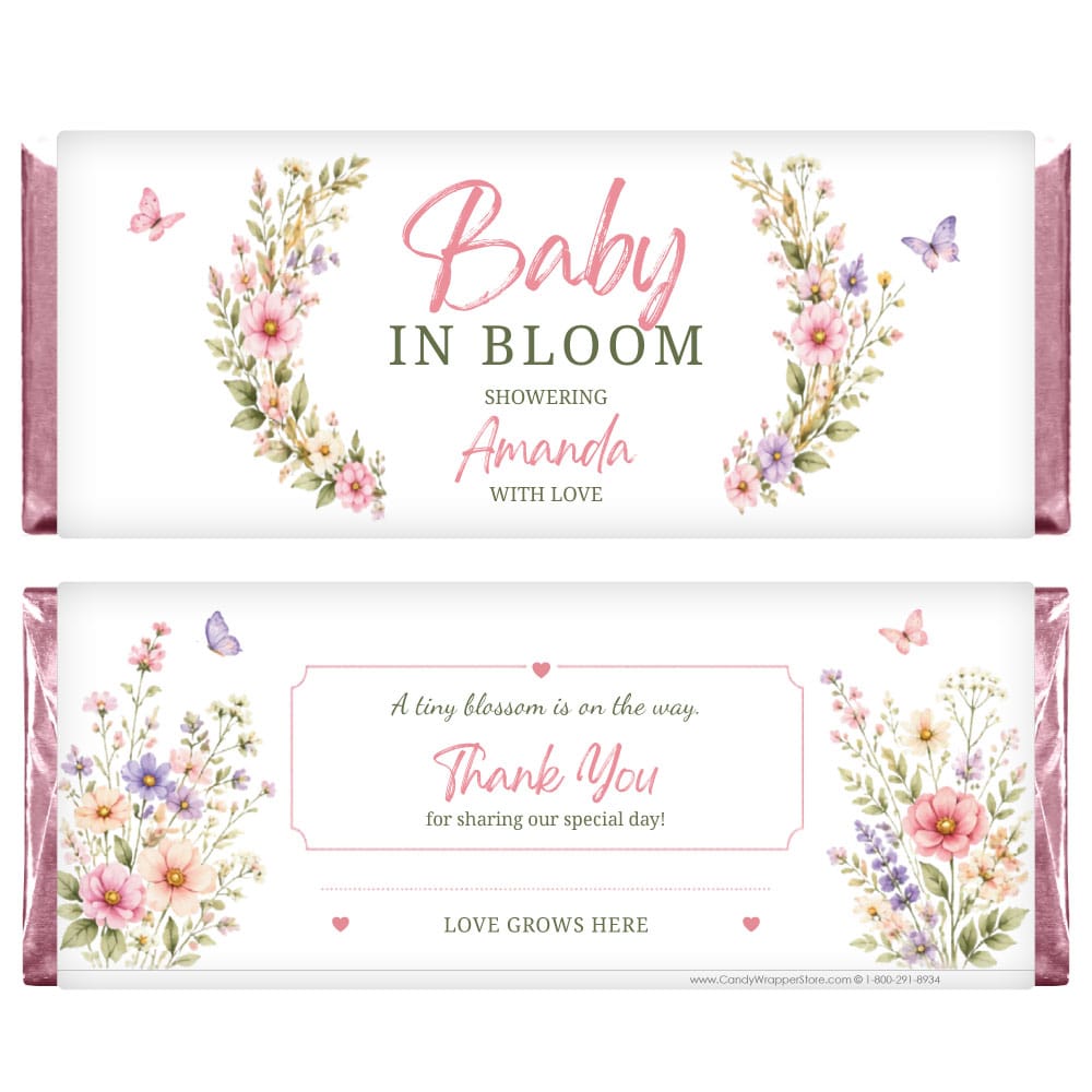 Baby in Bloom Baby Shower Candy Bar Wrappers Baby in Bloom Baby Shower Candy Bar Wrappers Baby & Toddler BS523