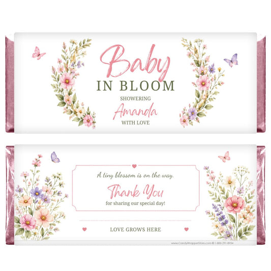 Baby in Bloom Baby Shower Candy Bar Wrappers Baby in Bloom Baby Shower Candy Bar Wrappers Baby & Toddler BS523