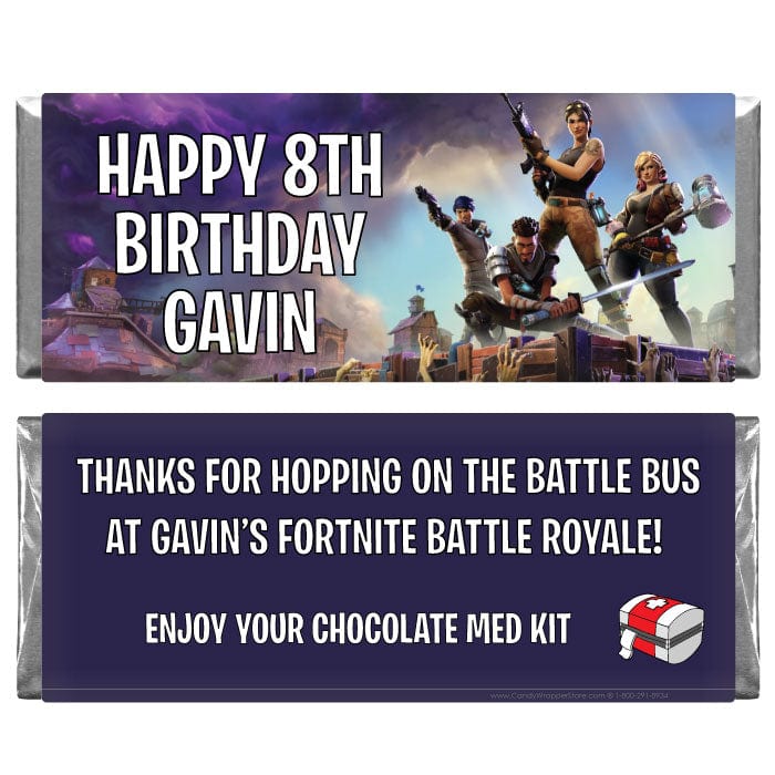 BD441 - Fortnite Battle Royale Birthday Candy Bar Wrapper Fortnite Battle Royale Birthday Candy Bar Wrapper Candy Wrappers BD441