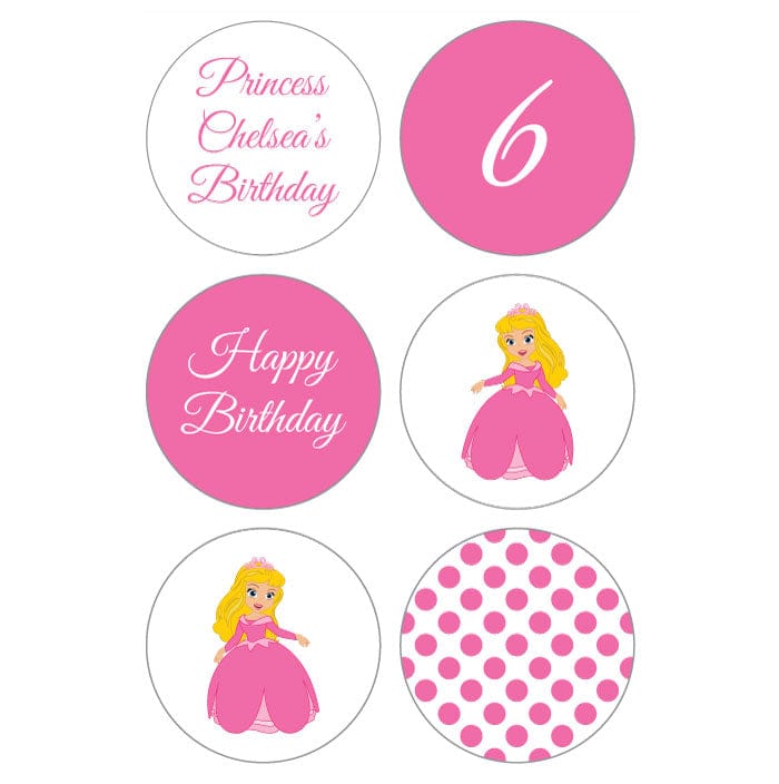 BDkiss2 - Birthday Princess Aurora Hershey Kisses Set of 6 designs Birthday Princess Aurora Hershey Kisses Stickers Set of 6 designs Candy Wrappers BDkiss1