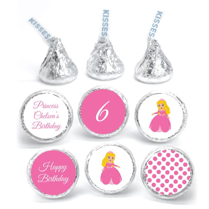 BDkiss2 - Birthday Princess Aurora Hershey Kisses Set of 6 designs Birthday Princess Aurora Hershey Kisses Stickers Set of 6 designs Candy Wrappers BDkiss1