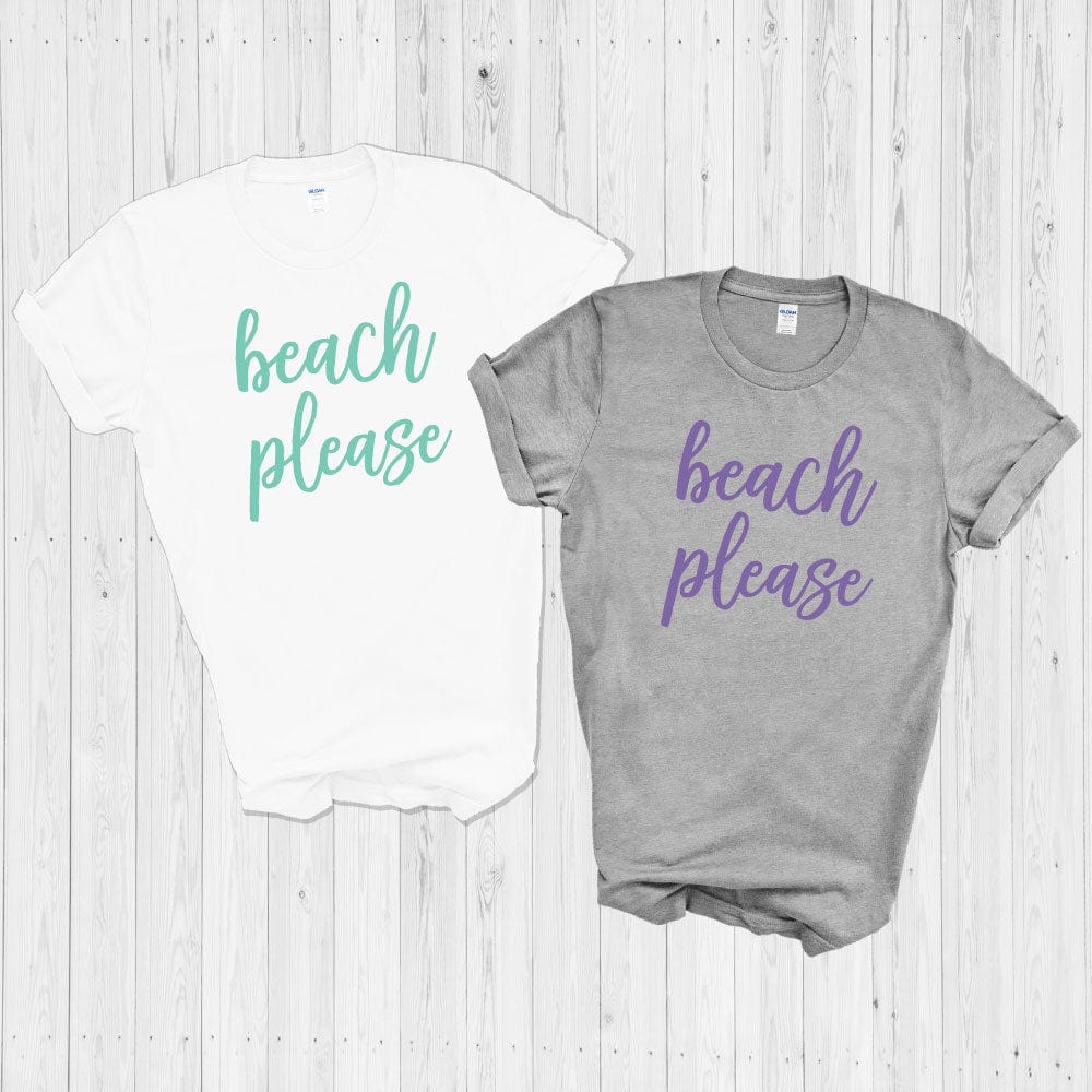 Beach Please Super Soft Heather Maroon Cotton Comfy T-Shirt Shelton Shirts