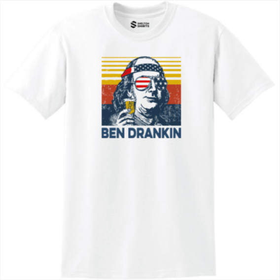 Ben Drankin Funny 4th of July Mens Drinking T-Shirt Candy Wrapper Store