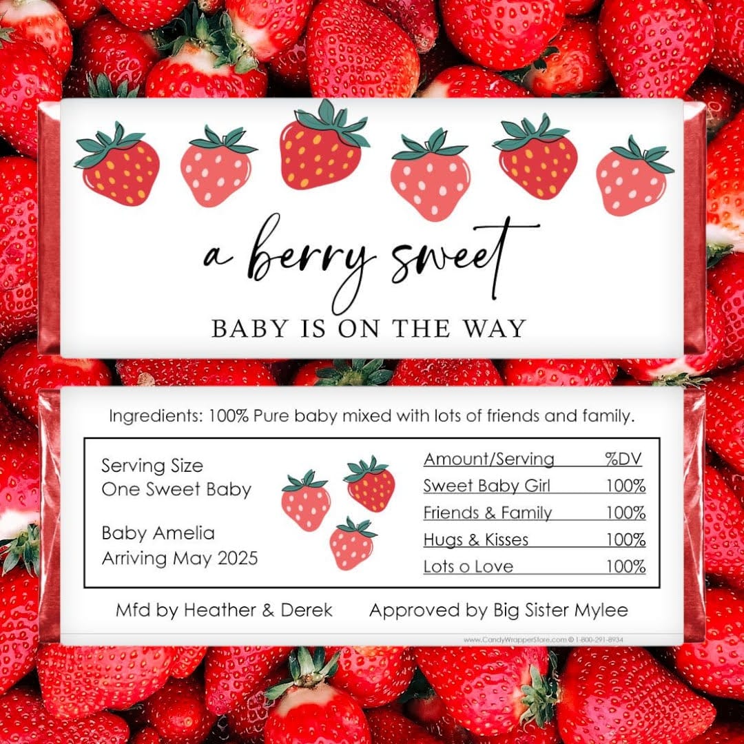 Berry Sweet Baby Shower Candy Bar Wrappers - BS312 Berry Sweet Baby Shower Candy Bar Wrappers Baby & Toddler BS312