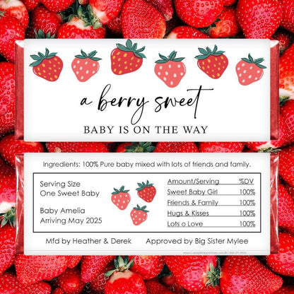 Berry Sweet Baby Shower Candy Bar Wrappers - BS312 Berry Sweet Baby Shower Candy Bar Wrappers Baby & Toddler BS312