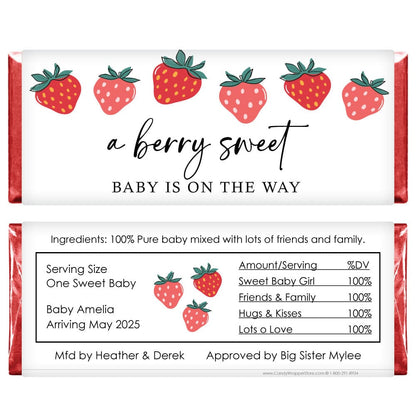 Berry Sweet Baby Shower Candy Bar Wrappers - BS312 Berry Sweet Baby Shower Candy Bar Wrappers Baby & Toddler BS312