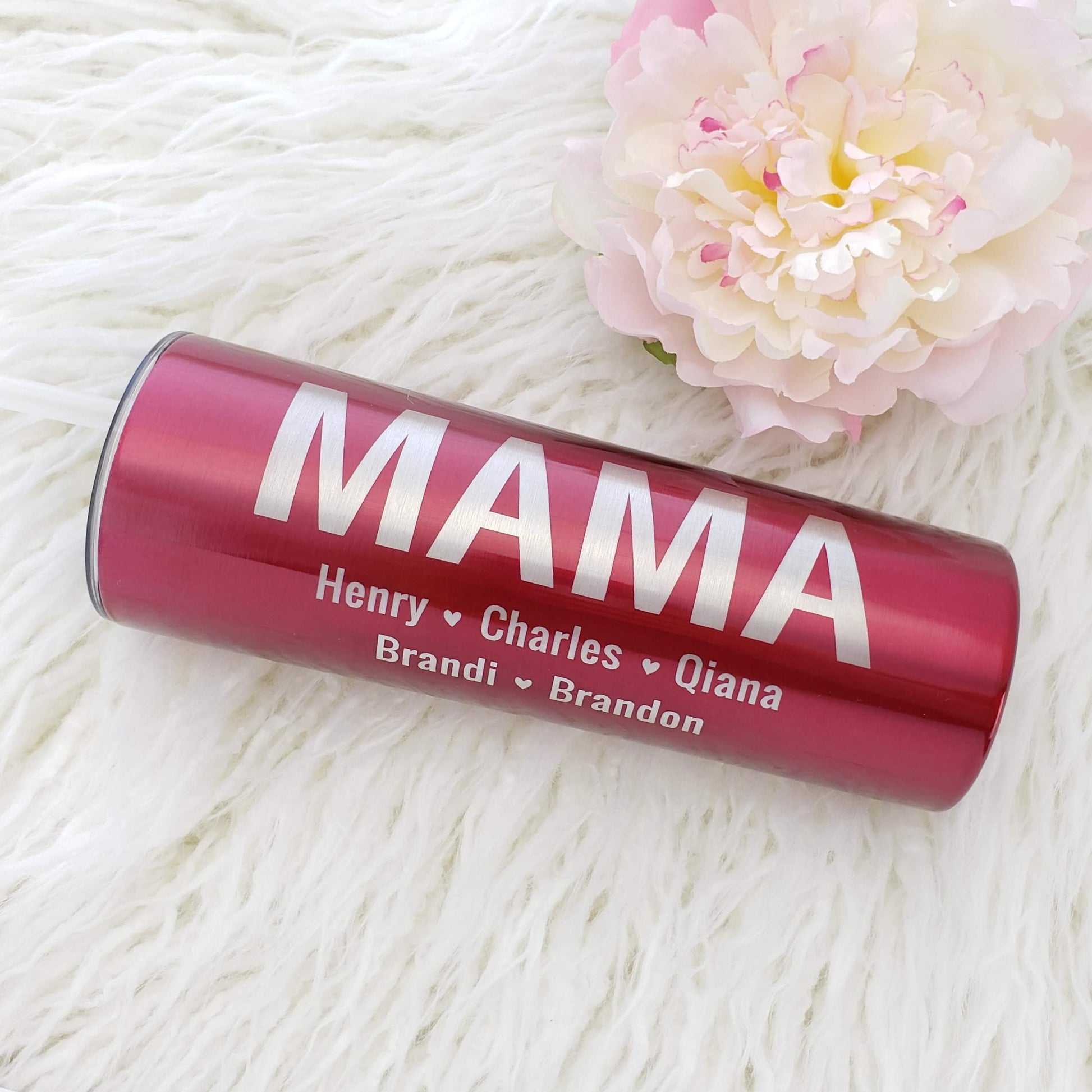 Best Seller! Laser Engraved Mama with Kids Names Tumbler Candy Wrapper Store