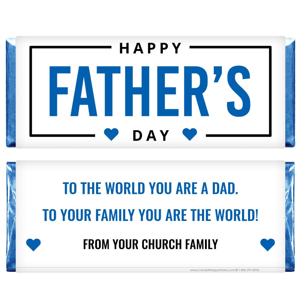 Blue Box Father’s Day Candy Bar Wrapper Blue Box Father’s Day Candy Bar Wrapper Party Favors FD233