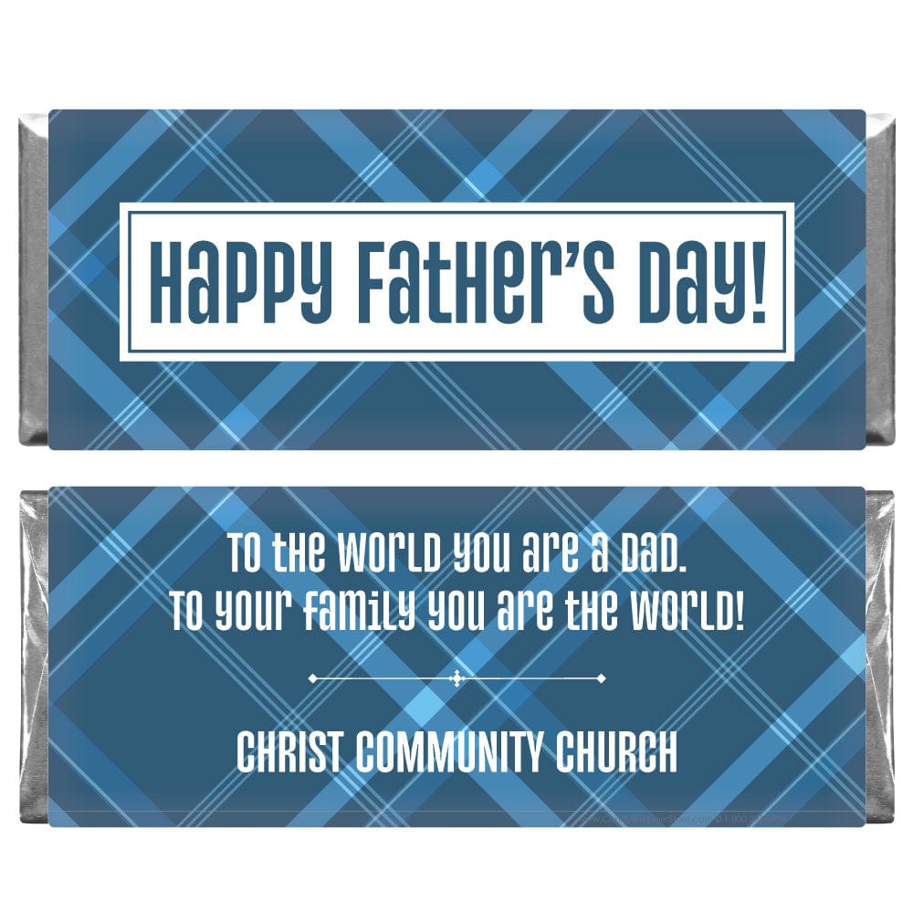 Blue Plaid Happy Fathers Day Candy Bar Wrapper Blue Plaid Happy Fathers Day Candy Bar Wrapper Party Favors FD223
