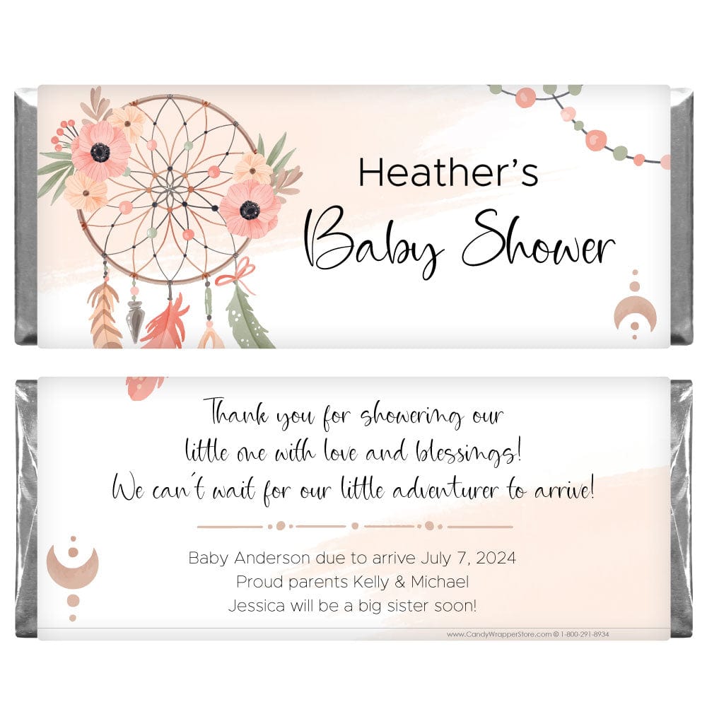 Boho Baby Shower Candy Bar Wrappers - BS521 Rose Gold Dots Baby Shower Candy Bar Wrappers Baby & Toddler BS521