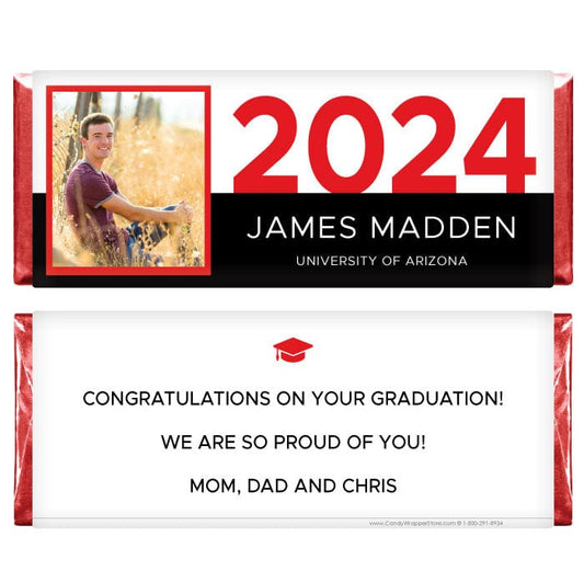 Bold Block 2024 Graduation Photo Candy Bar Wrappers - GRAD264photo Bold Block 2024 Graduation Photo Candy Bar Wrappers Candy Wrappers GRAD264