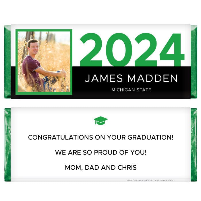 Bold Block 2024 Graduation Photo Candy Bar Wrappers - GRAD264photo Bold Block 2024 Graduation Photo Candy Bar Wrappers Candy Wrappers GRAD264