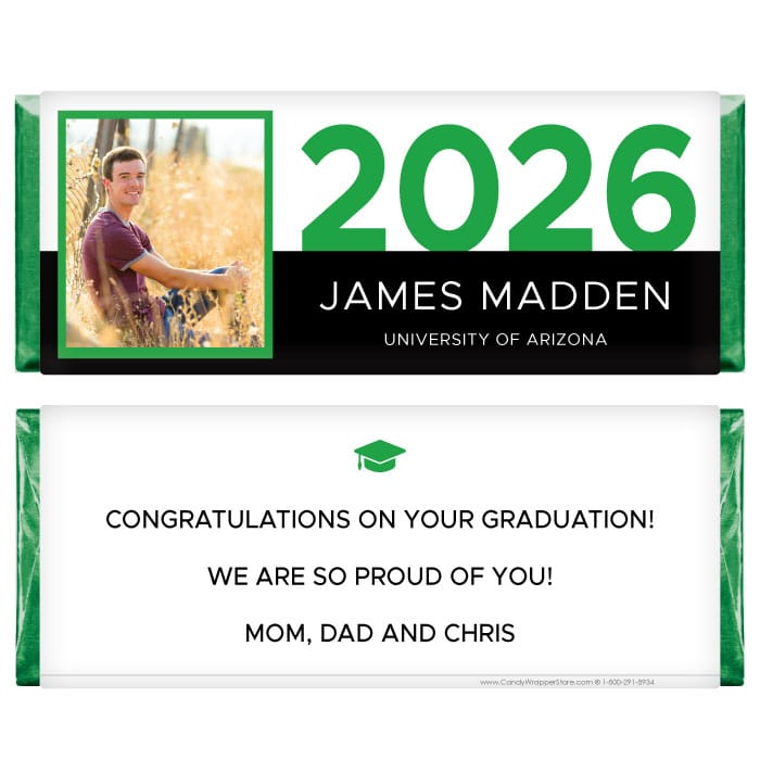 Bold Block 2026 Graduation Photo Candy Bar Wrappers Bold Block 2025 Graduation Photo Candy Bar Wrappers Candy Wrappers GRAD264