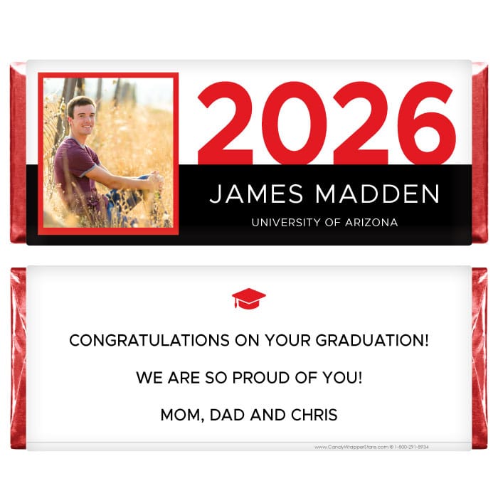 Bold Block 2026 Graduation Photo Candy Bar Wrappers Bold Block 2025 Graduation Photo Candy Bar Wrappers Candy Wrappers GRAD264