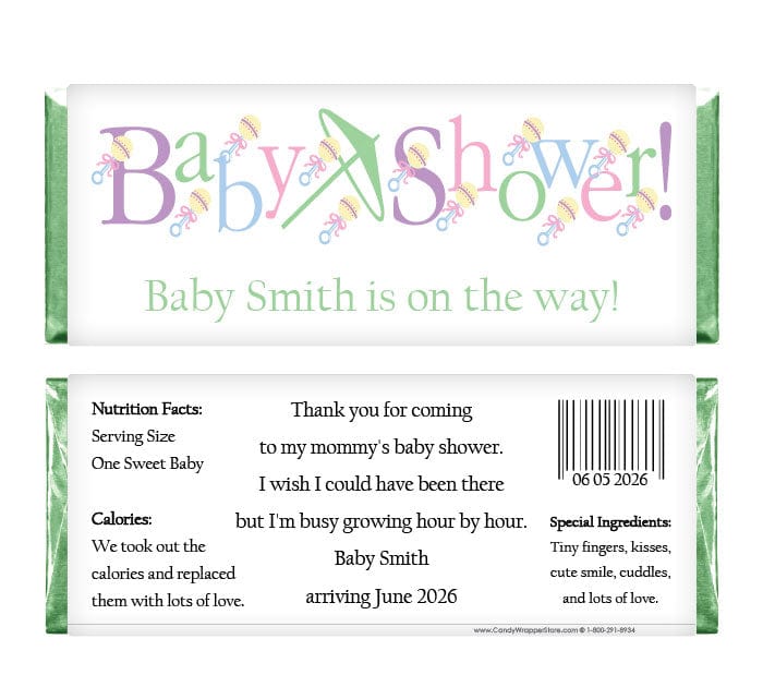 BS204a - Baby Shower Candy Bar Wrappers Baby & Toddler BS204