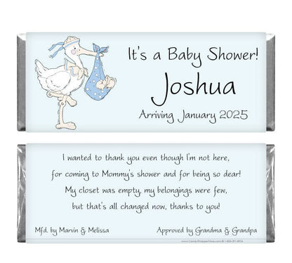 BS209BLUE - Baby Shower Blue Stork Candy Bar Wrappers Baby Shower Blue Stork Candy Bar Wrappers Baby & Toddler BS209