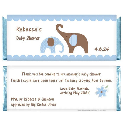 BS258 - Baby Shower Mod Elephants Candy Bar Wrappers Baby Shower Chic Elephants Candy Bar Wrappers Baby & Toddler BS258