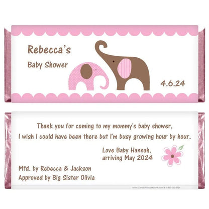 BS258 - Baby Shower Mod Elephants Candy Bar Wrappers Baby Shower Chic Elephants Candy Bar Wrappers Baby & Toddler BS258
