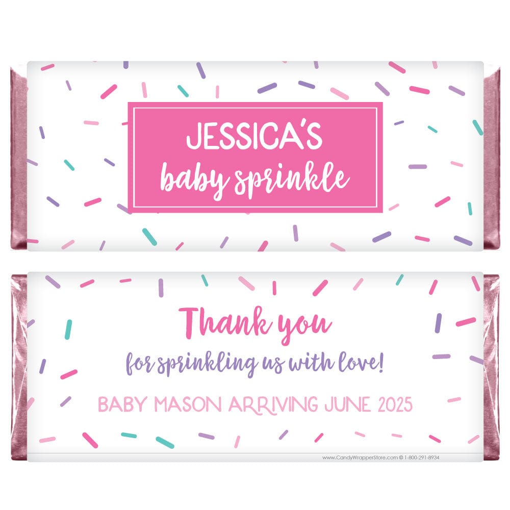 BS439pink - Baby Sprinkle Some Love Candy Bar Wrappers Baby Sprinkle Some Love Candy Bar Wrappers Baby & Toddler BS439