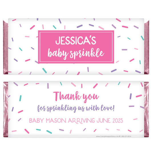 BS439pink - Baby Sprinkle Some Love Candy Bar Wrappers Baby Sprinkle Some Love Candy Bar Wrappers Baby & Toddler BS439