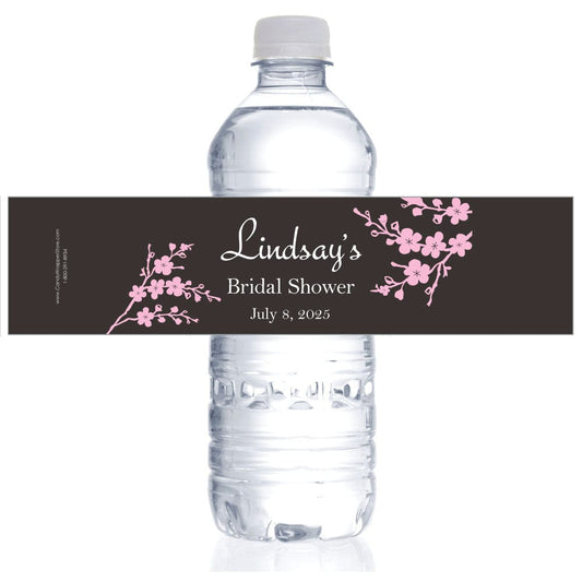 Cherry Blossom Bridal Shower Water Bottle Labels wbws226 Party Favors WS219