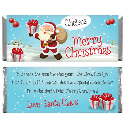 Christmas Santa Candy Bar Personalized With Your Childs Name Christmas Santa Candy Bar Personalized With Your Childs Name Santa Bar