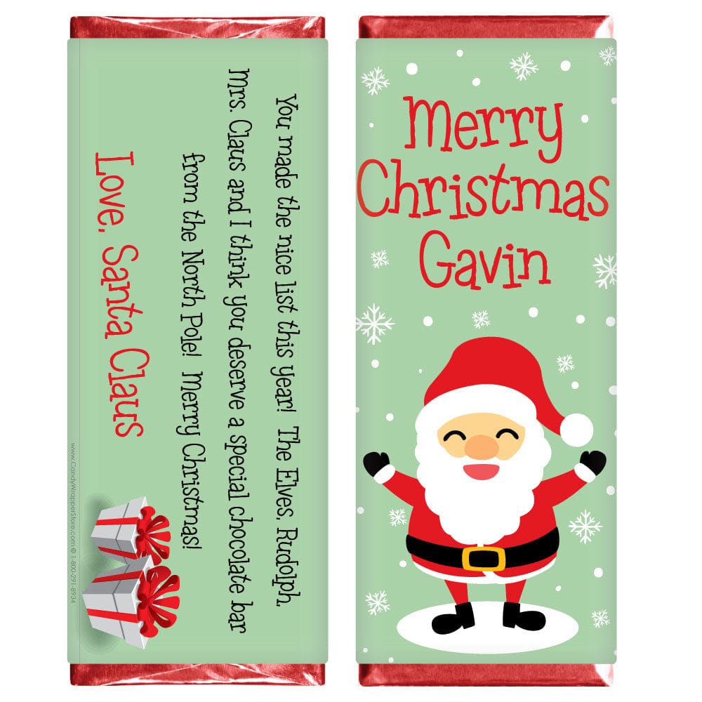 Christmas Santa Candy Bar Personalized With Your Childs Name Christmas Santa Candy Bar Personalized With Your Childs Name Santa Bar