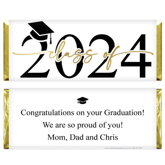 Class of 2024 Graduation Candy Bar Wrappers - GRAD362gold Class of 2024 Graduation Candy Bar Wrappers Candy Wrappers GRAD362