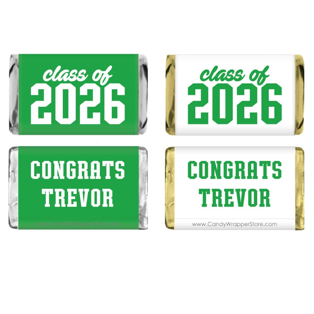 Class of 2026 Jersey Duo Graduation Miniature Candy Bar Wrappers Class of 2026 Jersey Duo Graduation Miniature Candy Bar Wrappers Party Favors grad