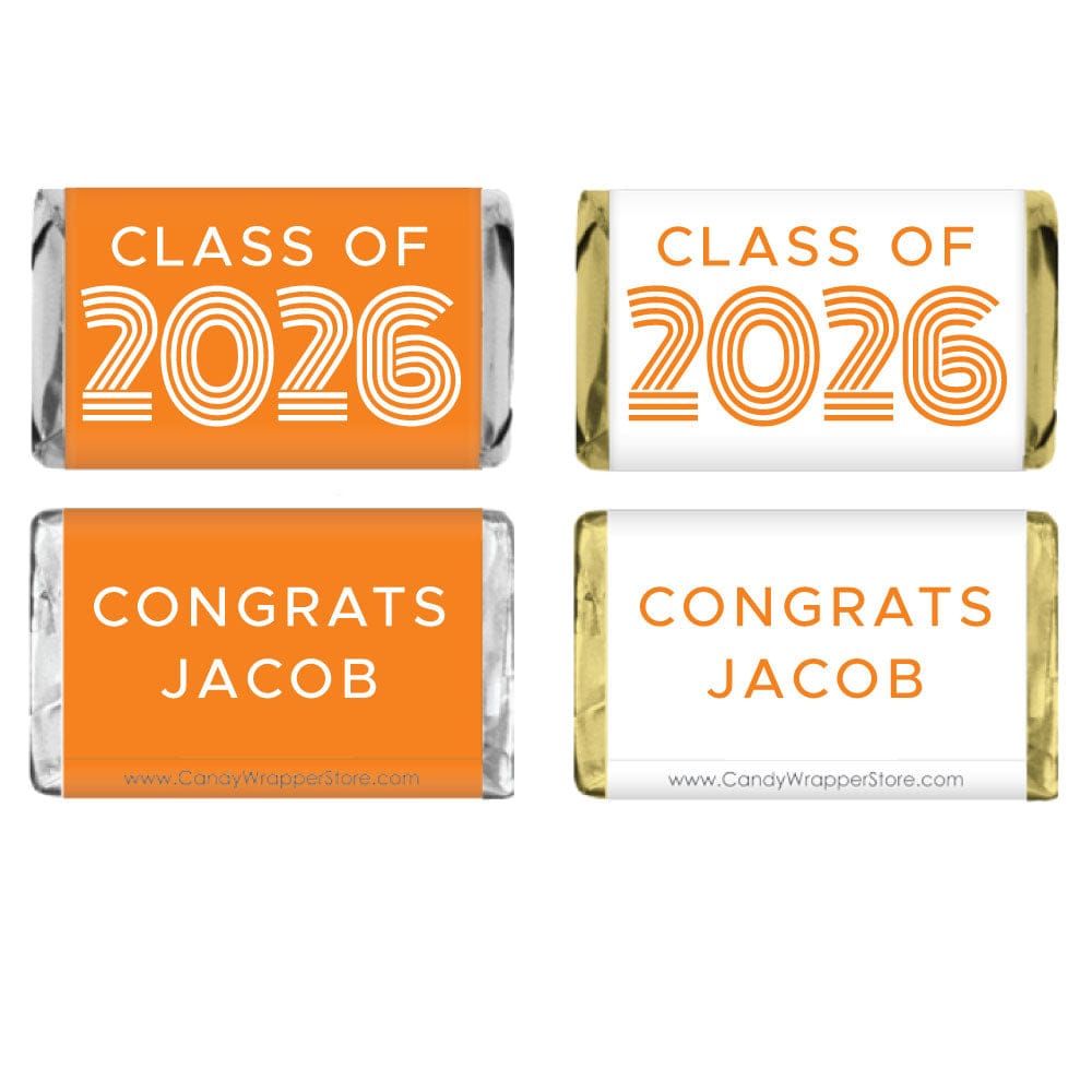 Class of 2026 Retro Graduation Miniature Candy Bar Wrappers Class of 2026 Retro Graduation Miniature Candy Bar Wrappers Party Favors grad