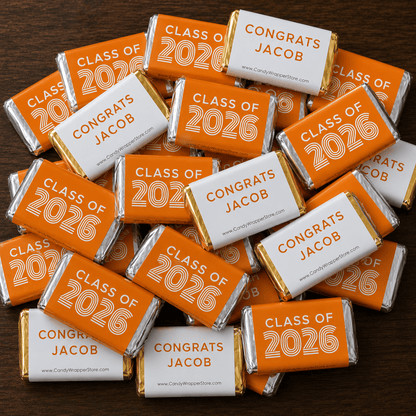 Class of 2026 Retro Graduation Miniature Candy Bar Wrappers Class of 2026 Retro Graduation Miniature Candy Bar Wrappers Party Favors grad