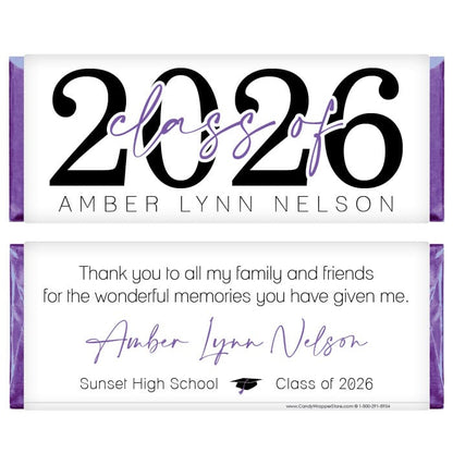 Class of 2026 Script Graduation Candy Bar Wrappers Class of 2025 Script Graduation Candy Bar Wrappers Candy Wrappers Grad440