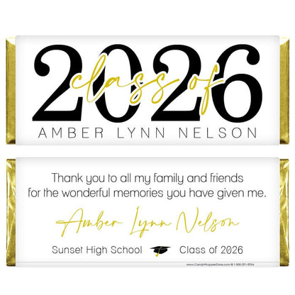 Class of 2026 Script Graduation Candy Bar Wrappers Class of 2025 Script Graduation Candy Bar Wrappers Candy Wrappers Grad440