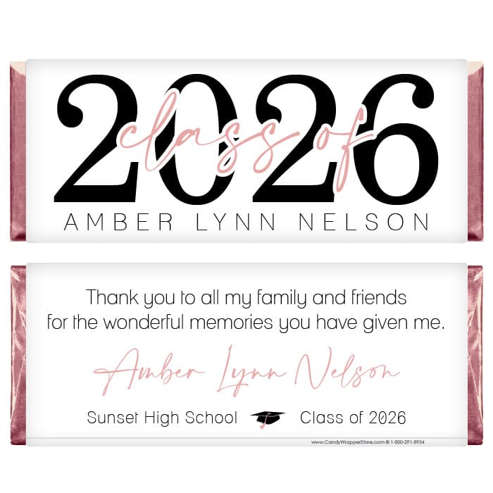 Class of 2026 Script Graduation Candy Bar Wrappers Class of 2025 Script Graduation Candy Bar Wrappers Candy Wrappers Grad440