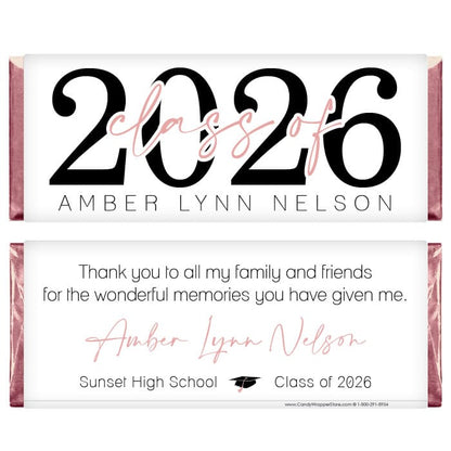 Class of 2026 Script Graduation Candy Bar Wrappers Class of 2025 Script Graduation Candy Bar Wrappers Candy Wrappers Grad440