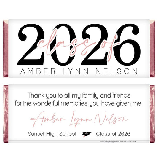 Class of 2026 Script Graduation Candy Bar Wrappers Class of 2025 Script Graduation Candy Bar Wrappers Candy Wrappers Grad440