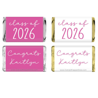 Class of 2026 Trendy Script Graduation Miniature Candy Bar Wrappers Class of 2026 Trendy Script Graduation Miniature Candy Bar Wrappers Party Favors grad